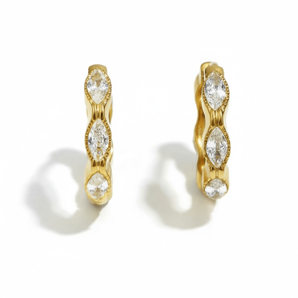 Valentina - marquise stone hoops - Bella mia