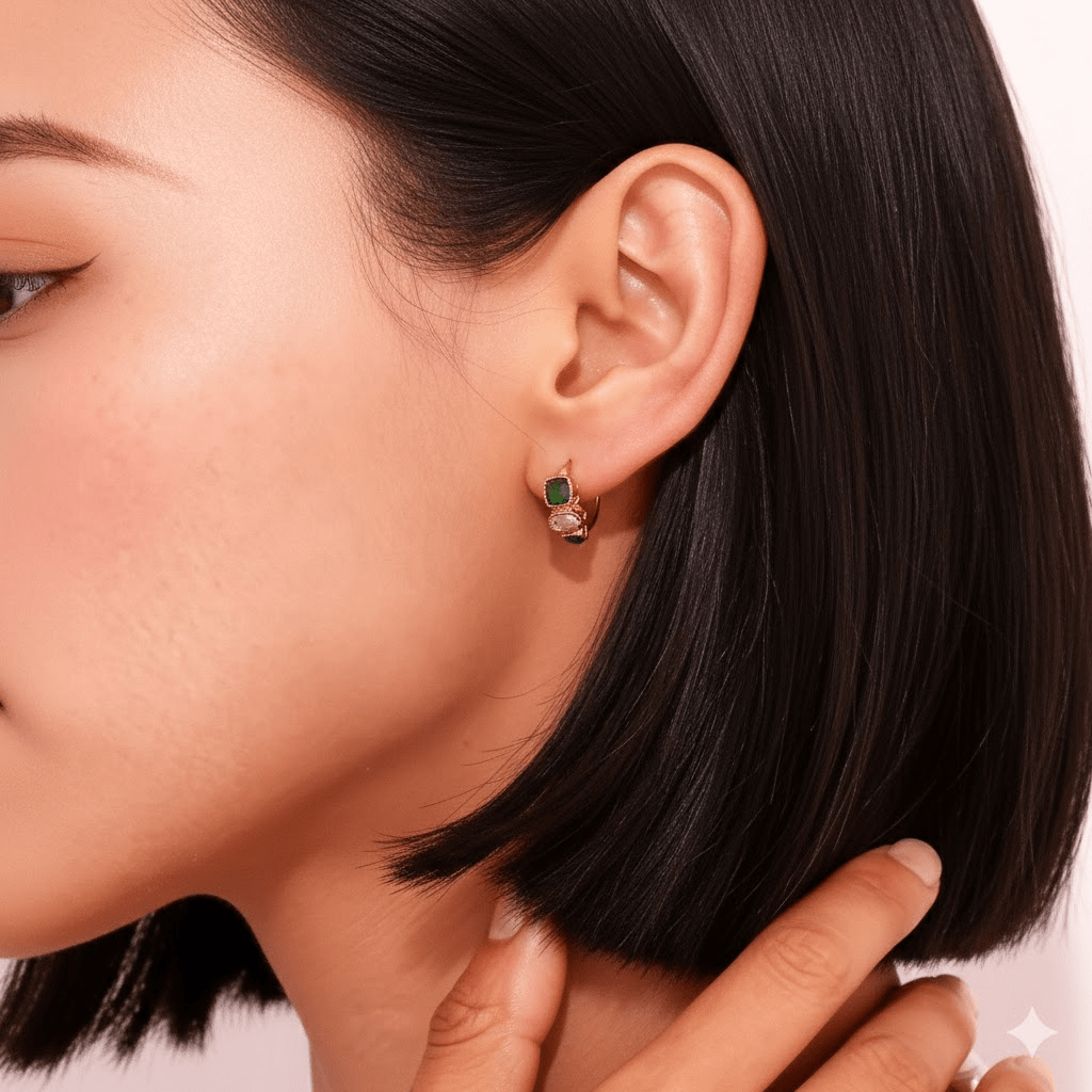 Giulia - multicolor stone hoops - Bella mia
