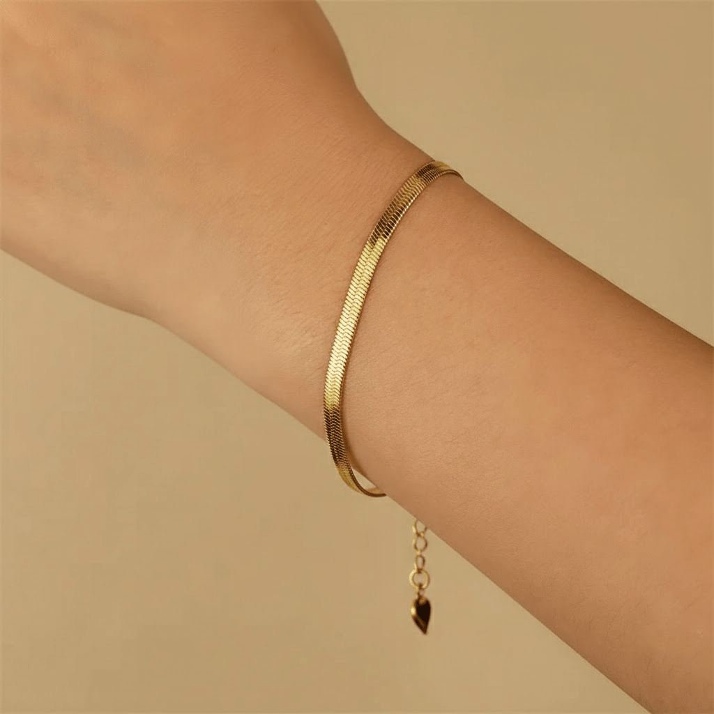 Bella – herringbone heart bracelet - Bella mia