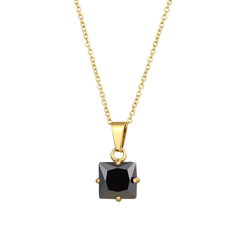 Alessia – black stone pendant necklace - Bella mia