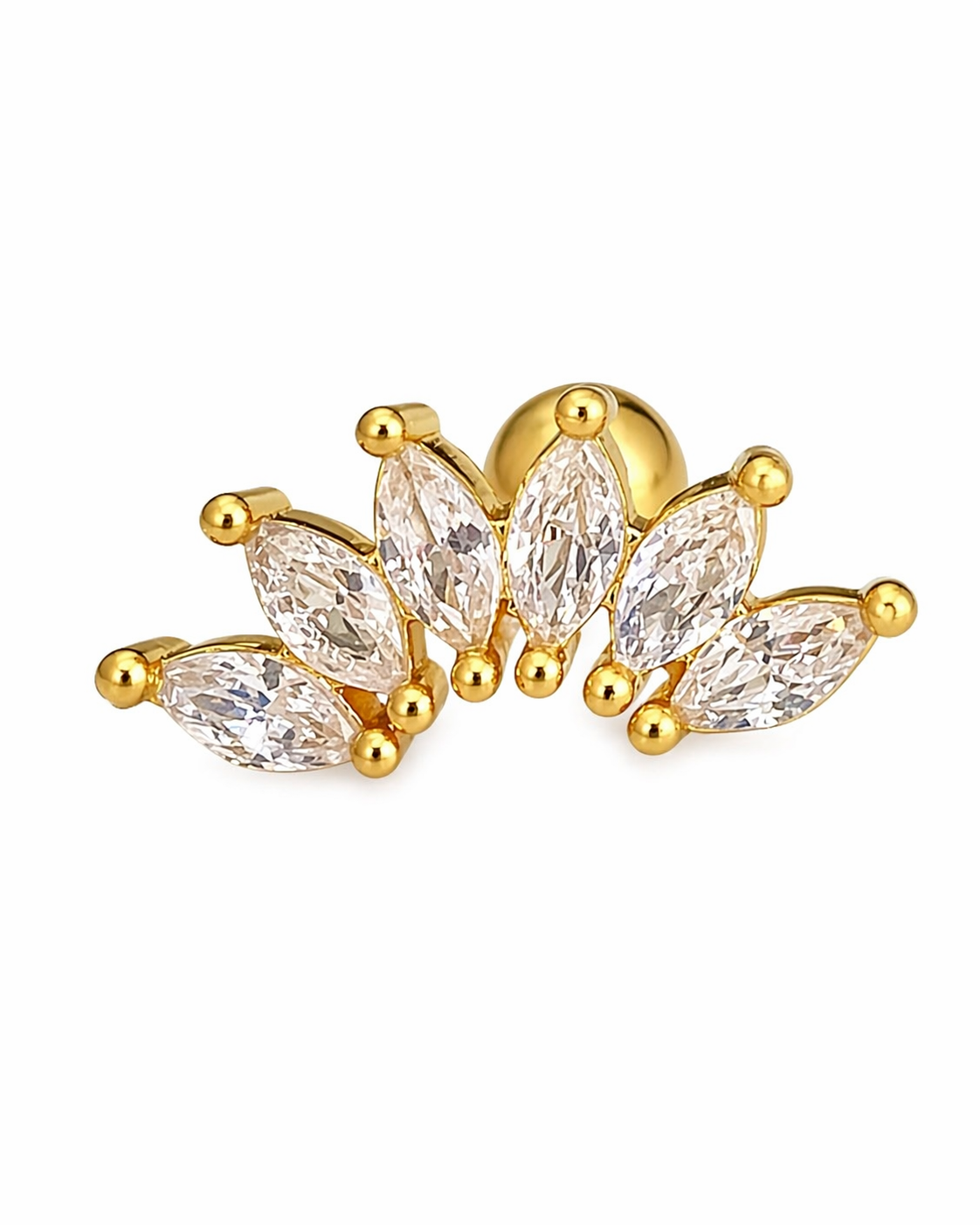 Alma - curved cluster piercing stud
