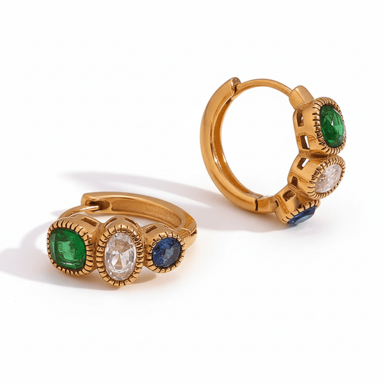 Giulia - multicolor stone hoops - Bella mia