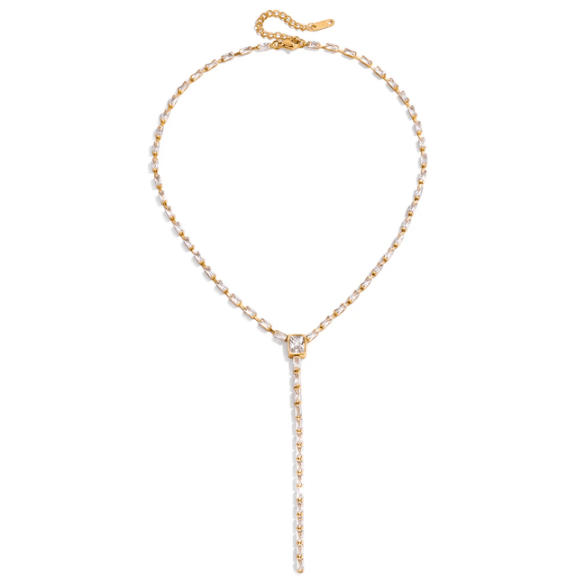 Lylia – crystal lariat necklace - Bella mia