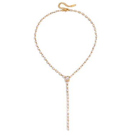 Lylia – crystal lariat necklace - Bella mia