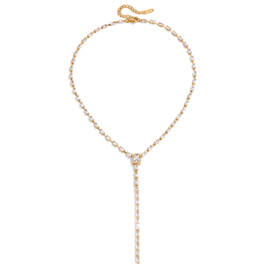 Lylia – crystal lariat necklace - Bella mia