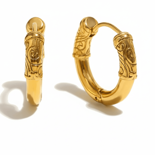 Ornella - vintage engraved hoops - Bella mia
