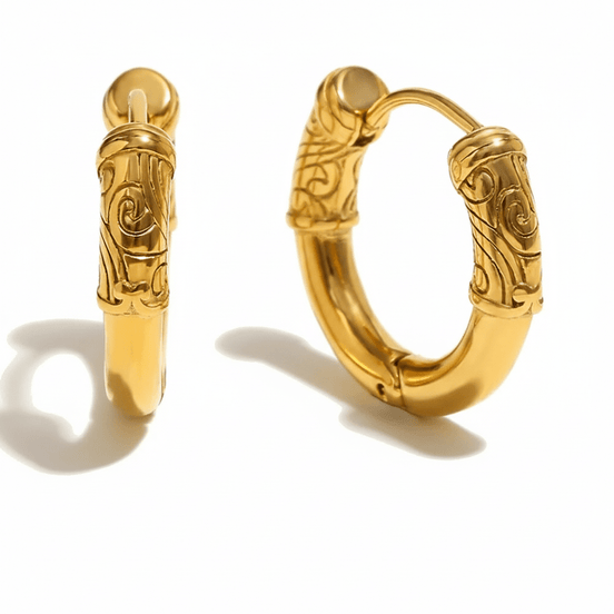 Ornella - vintage engraved hoops - Bella mia