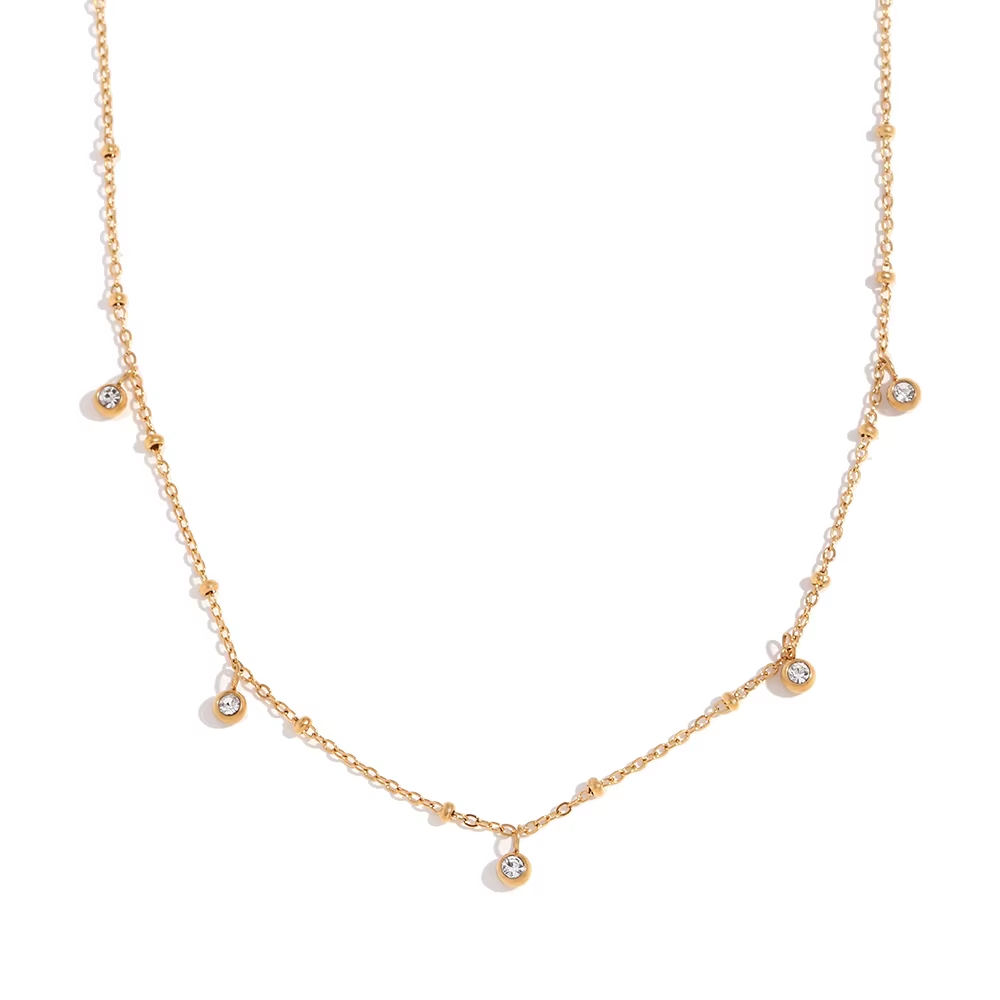 Bianca - Crystal Drop Chain Necklace