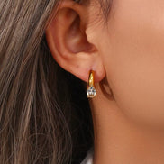 Mila - Crystal Drop Huggie Earrings